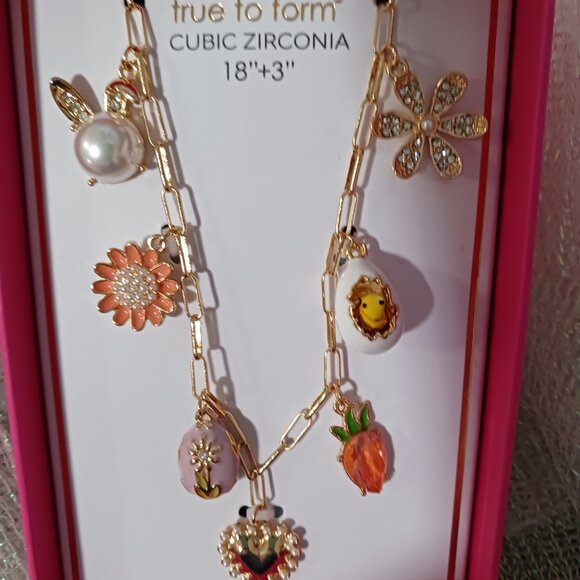 True to Form - Cubic Zirconia Easter Necklace with 3" extention. - Picture 2 of 2